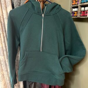Danskin Dark Green Half-Zip Hooded Pullover